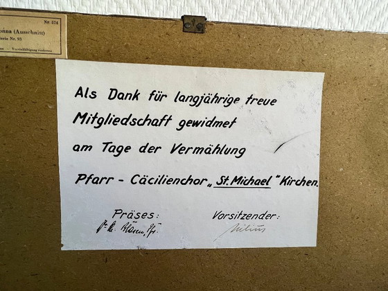 Image 1 of Sistine Madonna (detail) No. 574 Raphael, in the old original frame ca. 1920 by F. Brockmann