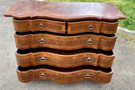 Image 1 of Notenhouten ladekast met vier laden, Duitsland, jaren 70.