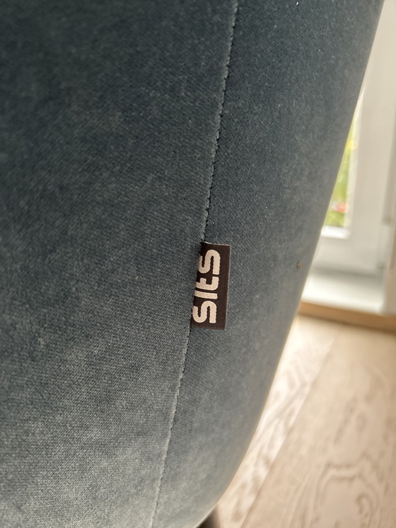 Image 1 of 2X SILLONES SITS POLA de terciopelo azul oscuro con patas negras