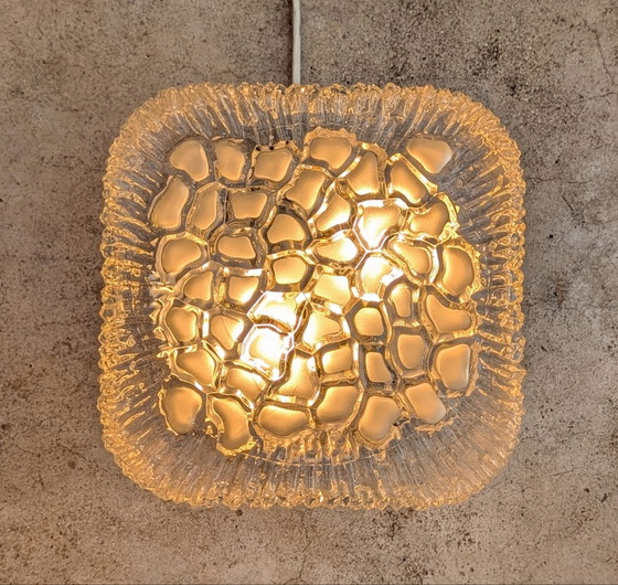 Plafonaire IJsglas 70's, Plafondlampen, Metaal, Zilver (foto 6 van 8)