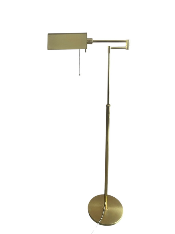 Vintage Messing Vloerlamp met Scharnierende Arm – Verstelbare Leeslamp Jaren 70 Stijl – Mid Century Modern (photo 4 of 17)