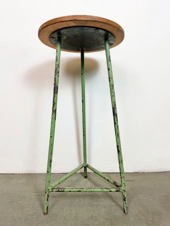 Image 1 of Tabouret d'atelier industriel vert, années 1960