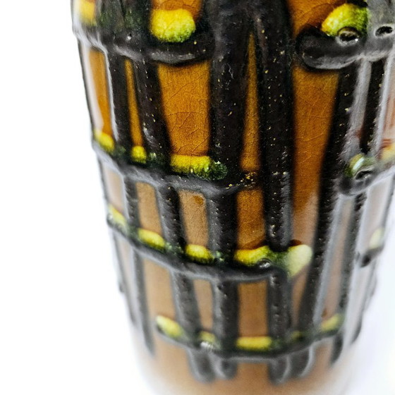 Image 1 of MidCentury East German HALDENSLEBEN Ceramic Fat Lava Vase | Brutalist Pottery From Germany | GDR Modern Home Decor