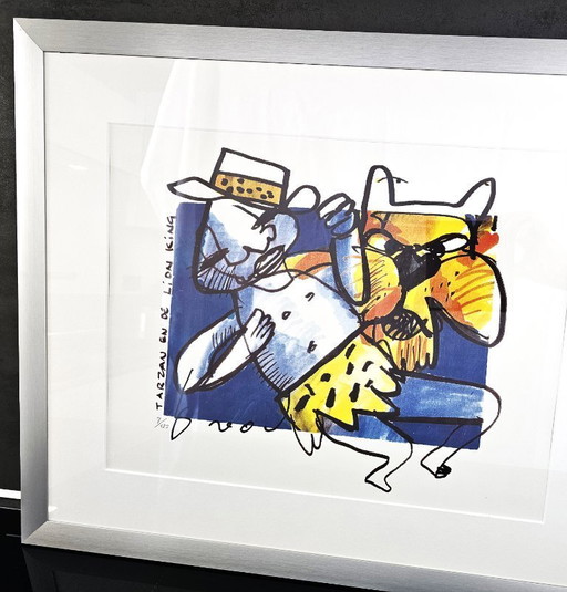Herman Brood - Serigrafia di Tarzan e il Re Leone