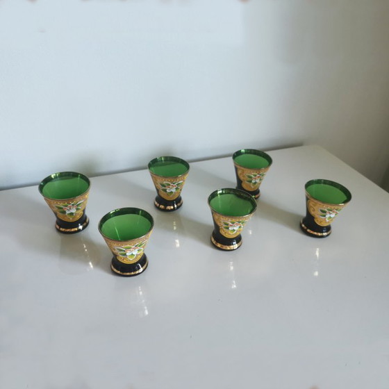 Image 1 of MURANO-GLASFLES OF -FLES EN ZES GLASJES