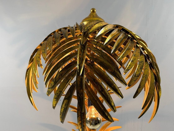 Image 1 of Gran lámpara de pie/palmera estilo Hollywood Regency, al estilo de Maison Jansen, Francia, década de 1970