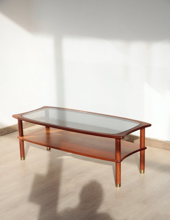 Image 1 of Tavolino vintage G Plan - E Gomme - in teak e vetro fumé