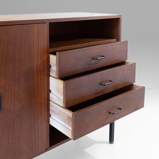 1x Mid-Century Modern Italian Teak Sideboard with Iron Legs & Brass Feet, 1960s – Wood (photo 8 of 14)
