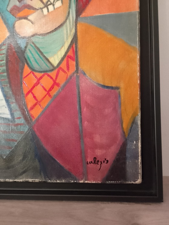 Image 1 of Oil on canvas, Cubism, American box frame, The Woman with Curlers Undressed, signed Calezis