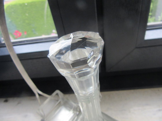 Image 1 of Supporto per ampolla in argento placcato e vetro di cristallo, stile Art Nouveau, vintage