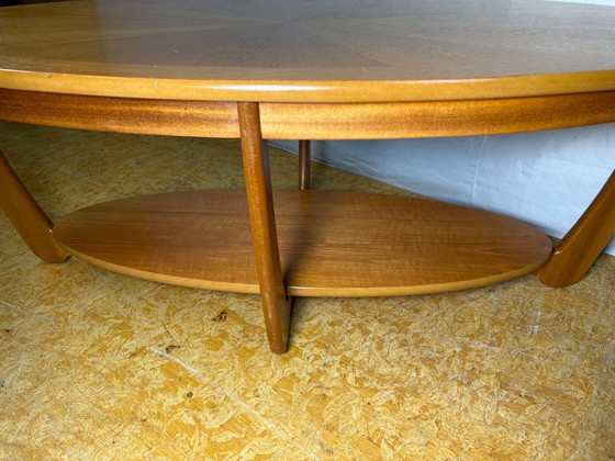 Stunning Vintage Nathan Teak Oval Coffee Table | 1960 | Iconic Sunburst Design A Stunning Mid-Century Retro (photo 6 of 7)
