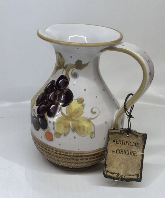 Image 1 of Pitcher vase by Fratelli Fanciullaci with grape decoration