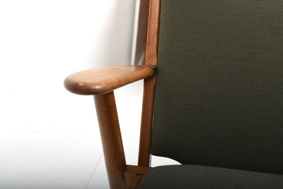 Rara poltrona Arne Wahl Iversen, Modello 14 – Hans Hansen Son Odense, Poltrone, Legno, Tessile, Vintage (photo 8 of 13)
