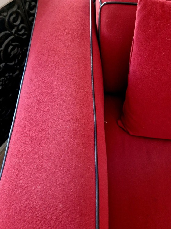 Sillón giratorio Cassina Reef rojo con ribetes de cuero. – Sillones, Leather (photo 6 of 6)