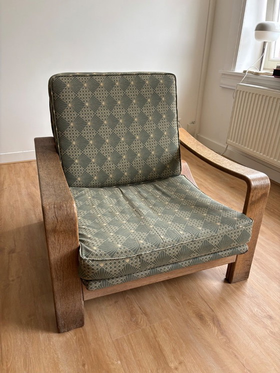 Comfortabele stoel in vintage design – Fauteuils, Textile, Wood (photo 10 of 10)