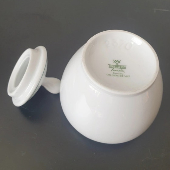 Image 1 of Mitterteich Bavaria Tea Set - Model 'Fanara' - Timeless Green Trim (3-piece, 1960s/70s)