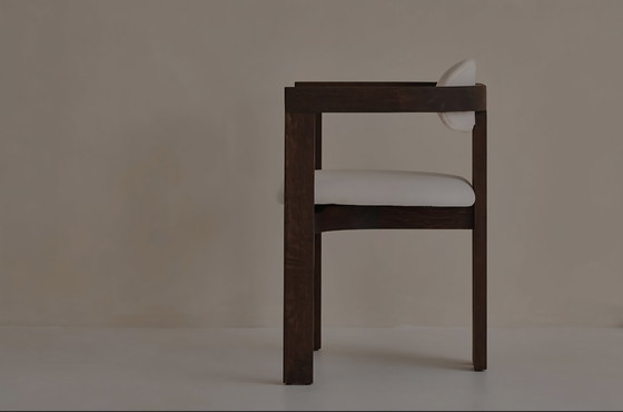 Image 1 of Sedia da pranzo Aime Té Japandi con seduta imbottita