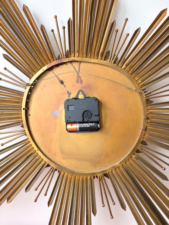 Image 1 of Beautiful Junghans starburst or sunburst vintage wall clock 50s 60s