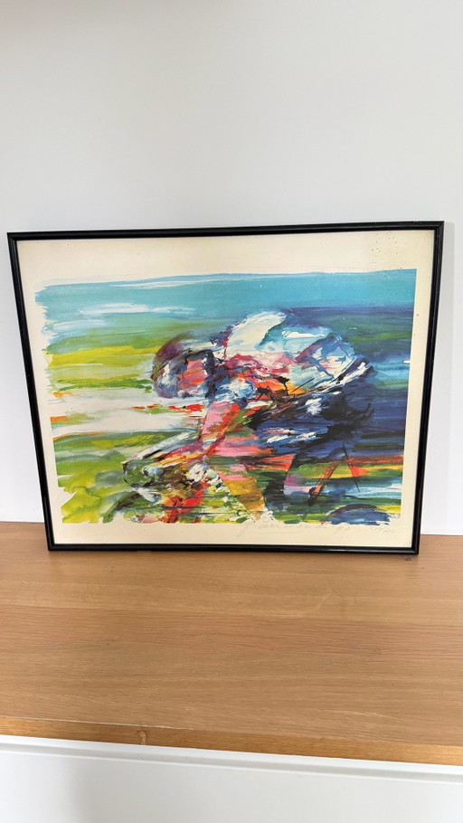 Screen print “Wielrenner” by Frank Gude