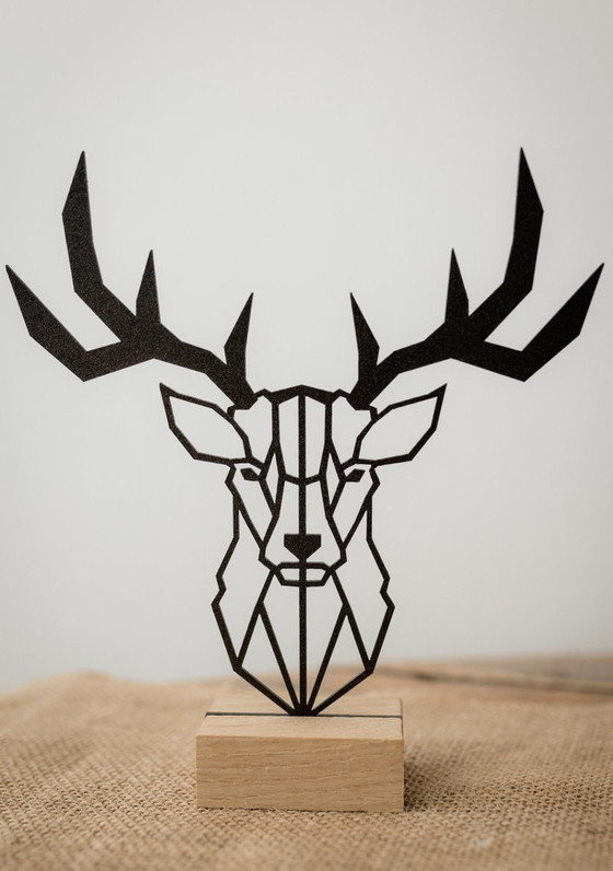 Image 1 of Hout & Metaal Stag Decoratie