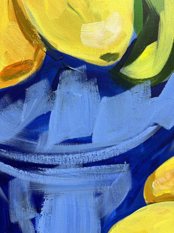 Image 1 of Pintura acrílica del artista E. García "Té de limón" 100x70