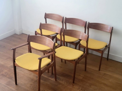 Set aus 6 Erik Buch Esszimmerstühlen Modell 49 und Modell 50 aus Teakholz – eetkamerstoelen, Gold (photo 2 of 15)