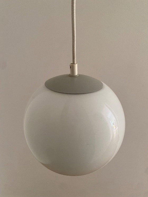 Image 1 of Lampada vintage old school - Lampada a sfera - Globo - Vetro opalino