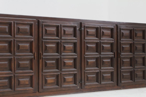 Vintage Spanish Brutalist Sideboard Credenza – Wood (photo 3 of 9)