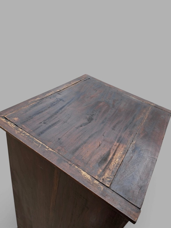 Cómoda alta y estrecha, mueble de boticario, archivador, medidas: 50x43cm y 150cm de alto. – Metal, Wood (photo 4 of 5)