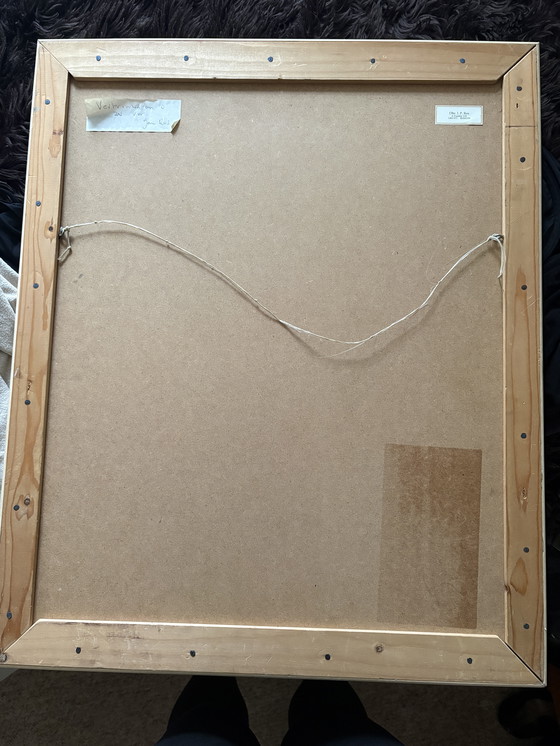 Image 1 of Opera d'arte Benno Heldere Bennoh Pittura in pelle vintage Mid-Century Bussum