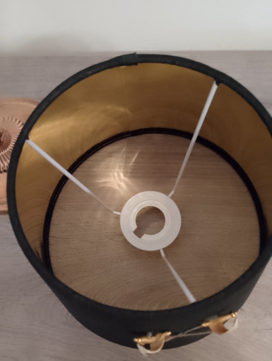 Image 1 of Grote lamp in Empire-stijl van massief brons met onyxafwerking, volledig gerestaureerd.