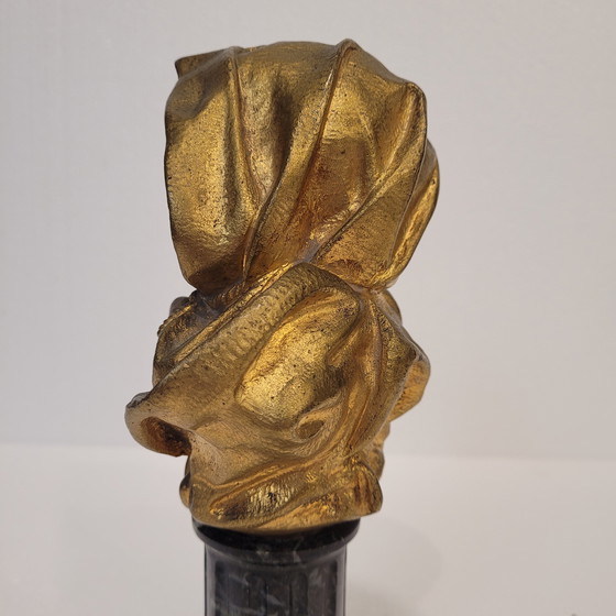 Image 1 of Busto en Crisoelefantina y Mármol, Siguiendo G. de Thouin, Circa 1900 - Francia