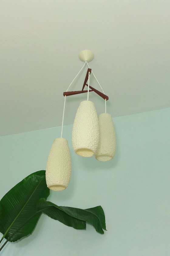 Vintage cascade lamp, 1960s bubble beehive lamp, mid-century pendant lamp – Wood, Plastic (photo 5 of 10)