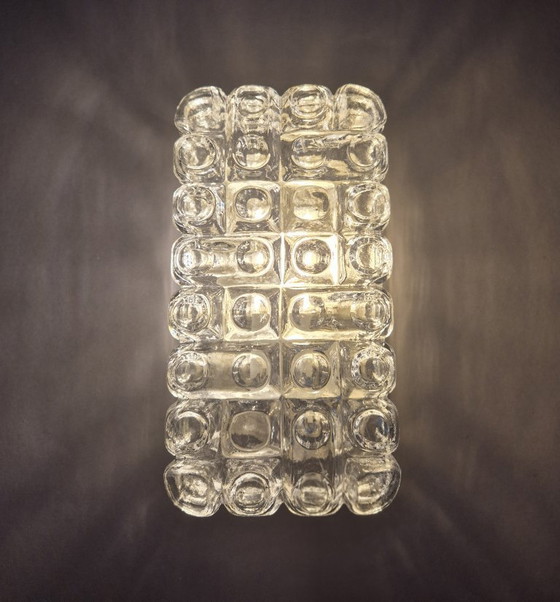 Image 1 of Applique murale ERCO 54 090 en verre bullé, rare modèle des années 60, style Mid-Century.