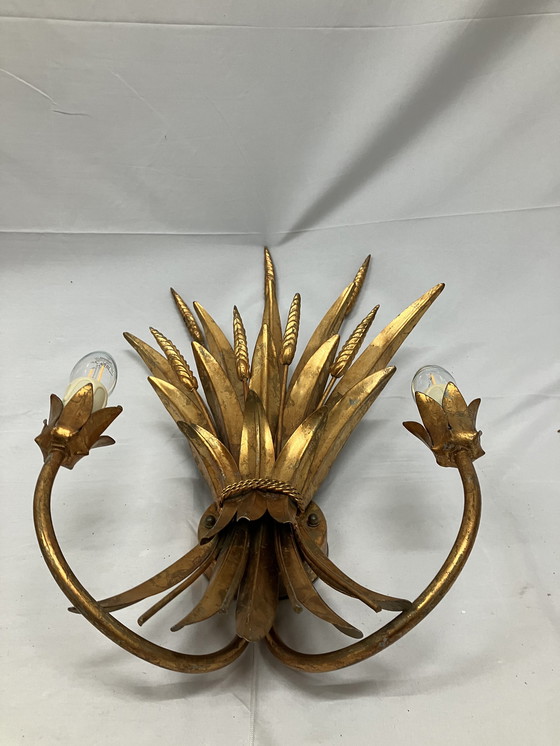Image 1 of Vintage Hans Kögl Wheat Sheaf korenaar wandlampen MCM