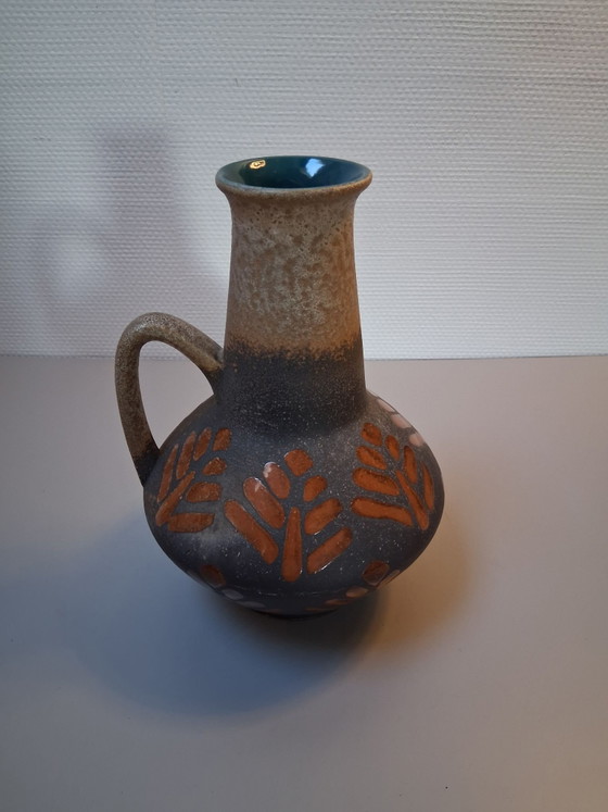 Vaso brocca vintage di metà secolo Jasba West-Germany, 1950/60, Vasi, Ceramica, Verde (foto 3 di 5)