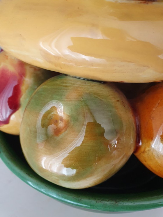 Image 1 of Pyramide de fruits en céramique avec bol - Portugal - 35cm