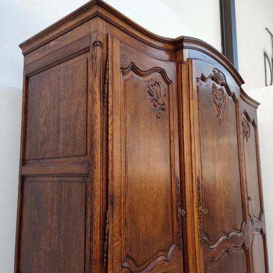 Image 1 of Vintage Antique French Oak Wardrobe Cabinet Dismantable
