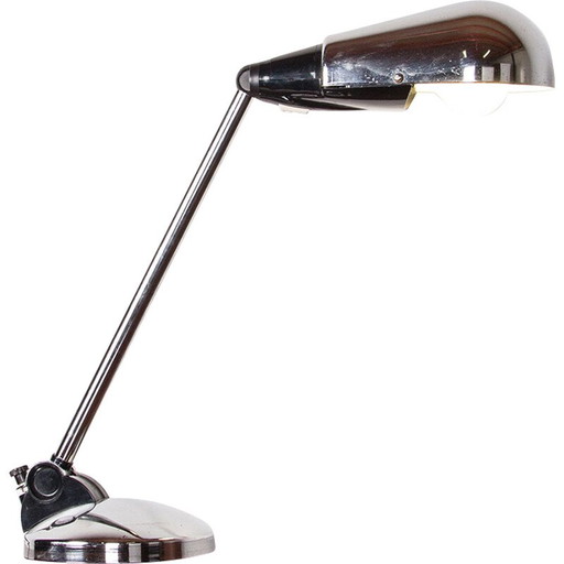 Lampada da scrivania vintage inclinabile in metallo cromato di Marina Malabotti, Italia 1960