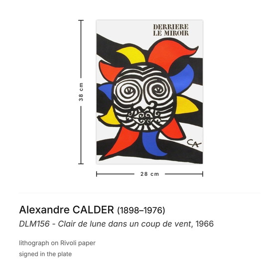 Image 1 of Alexandre Calder DLM156 - Maanlicht in een windvlaag, lithografie, 1966
