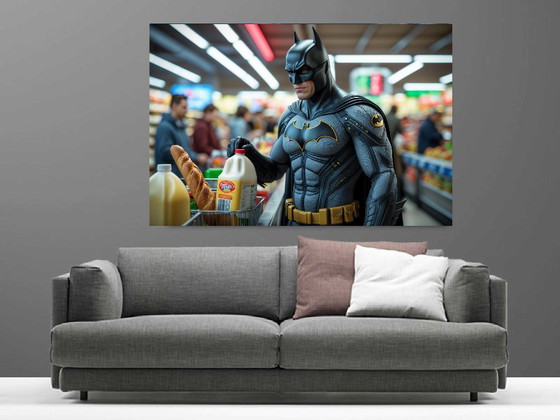 Image 1 of Foto auf Plexiglas oder Aluminium gedruckt / Limitierte Auflage / Signiert / Batman im Supermarkt