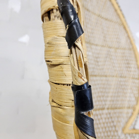Image 1 of Vintage Rotan Peacock chair Emmanuelle / Pauwen stoel (H150cm) 