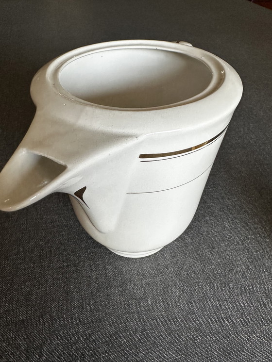 Image 1 of Moulin des Loups Orcerame France Art-Déco Ceramic coffee maker - Gold edging