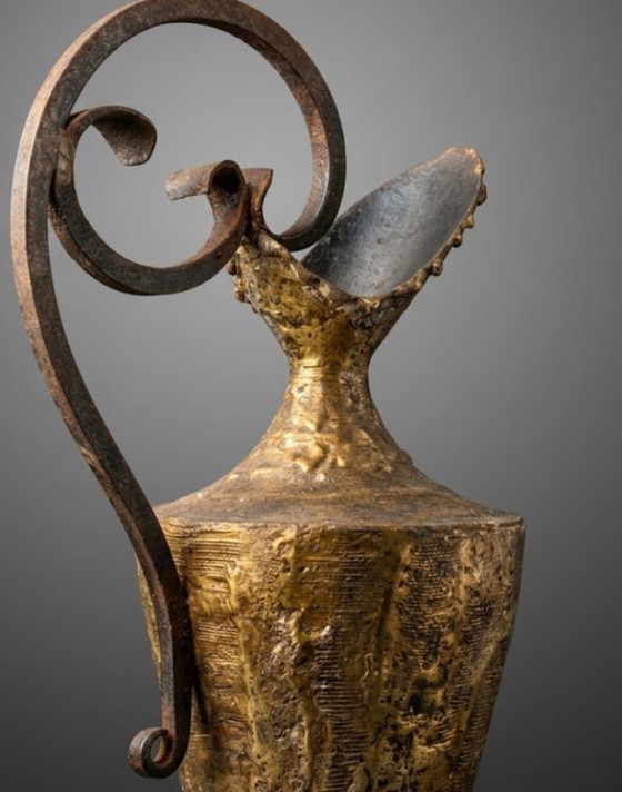 Max Bre grote brutalistische kan soliflore vaas karaf – Decoratieve objecten, Brons (photo 5 of 7)