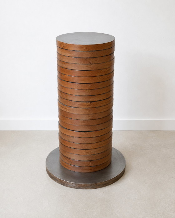 Rare Transformable Design Sculpture – Sculptural Wood & Metal Statement Piece – Decorative Objects, rvs (photo 5 of 7)