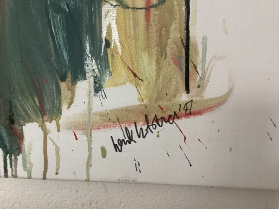 Pintura abstracta multicolor de Henk Hofstra, Pinturas y dibujos, Lienzo, Verde (foto 6 de 6)