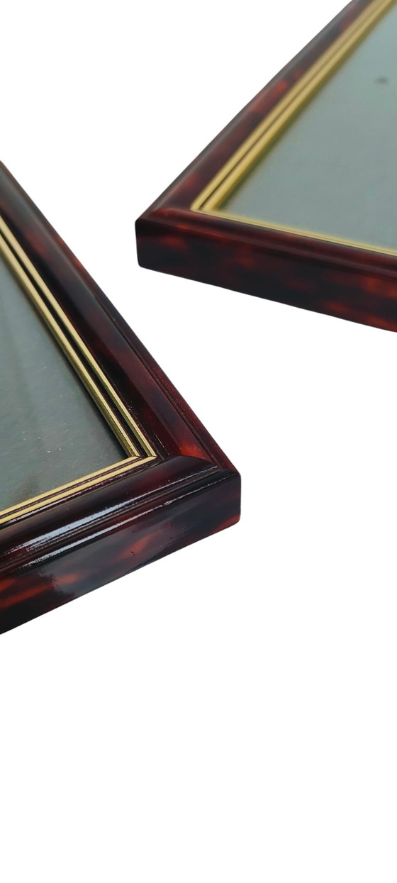 Image 1 of 2 cornici per foto d'epoca marrone fumé