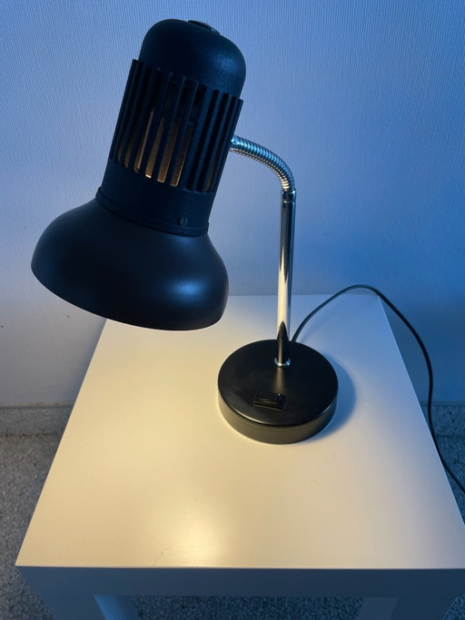 Vintage Massive bureaulamp jaren 70 / Bruin Space Age design / Belgische tafellamp.