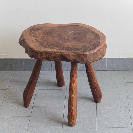 Image 1 of Brutalist side table, 1970s, oak, DLG Jean Touret, Marolles