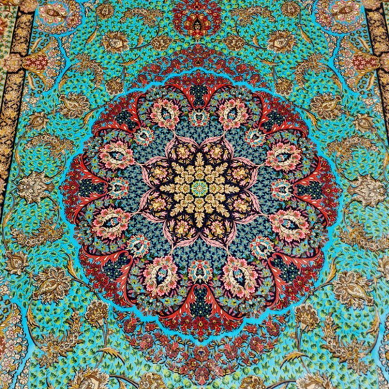 Alfombra turca contemporánea de seda | Anudada a mano | Alfombra de lujo | 200 × 300 cm (79 × 118 pulgadas) (photo 4 of 9)